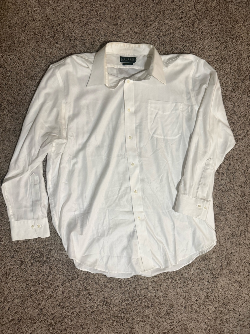 Ralph Lauren Men's White Button-Front Dress Shirt